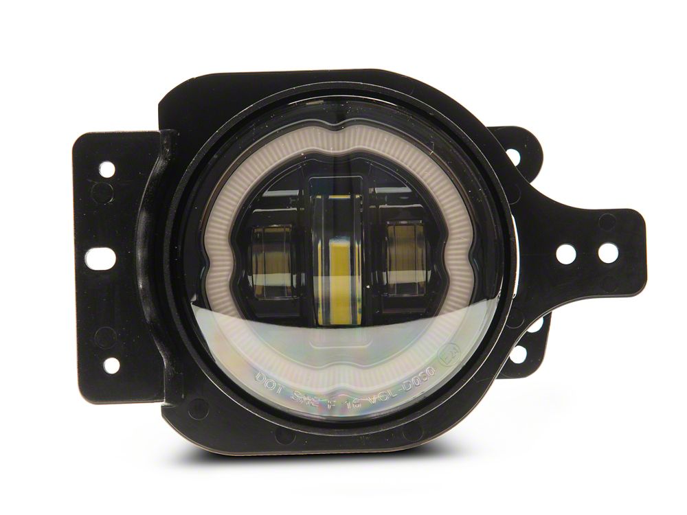 Raxiom Axial Series 9-Inch Angel Eye LED Headlights and LED Fog Lights; Black Housing; Clear Lens (18-25 Jeep Wrangler JL)