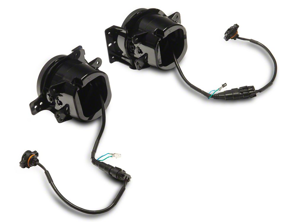 Raxiom Axial Series 9-Inch Angel Eye LED Headlights and LED Fog Lights; Black Housing; Clear Lens (18-25 Jeep Wrangler JL)