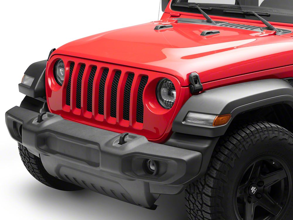 Raxiom Axial Series 9-Inch Angel Eye LED Headlights and LED Fog Lights; Black Housing; Clear Lens (18-25 Jeep Wrangler JL)