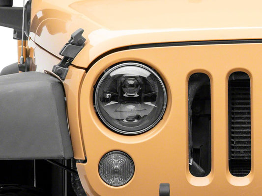 Raxiom Axial Series DB1 LED Headlights; Black Housing; Clear Lens (07-18 Jeep Wrangler JK)