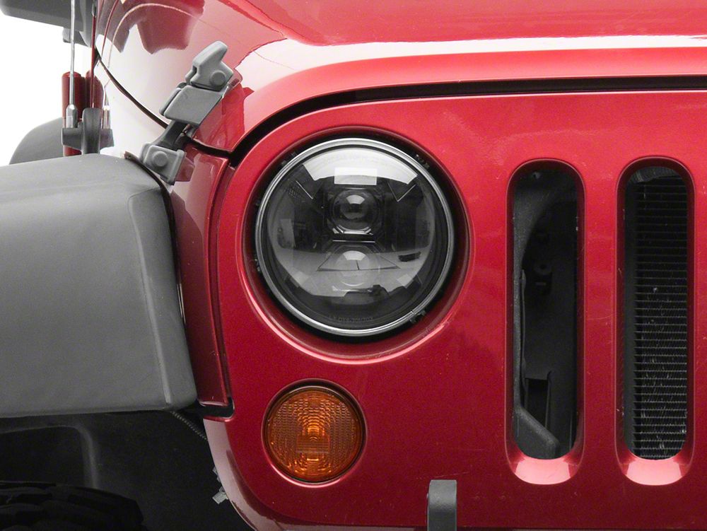 Raxiom Axial Series DB2 LED Headlights; Black Housing; Clear Lens (07-18 Jeep Wrangler JK)