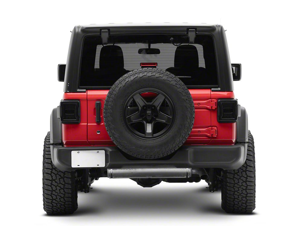 Raxiom LED Tail Lights; Red Housing; Smoked Lens (18-25 Jeep Wrangler JL w/ Factory Halogen Tail Lights & w/o Blind Spot Detection)