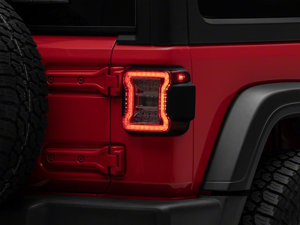 Raxiom LED Tail Lights; Clear Housing; Clear Lens (18-25 Jeep Wrangler JL w/ Factory Halogen Tail Lights & w/o Blind Spot Detection)