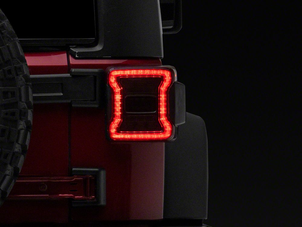 Raxiom LED Tail Lights; Red Housing; Smoked Lens (07-18 Jeep Wrangler JK)