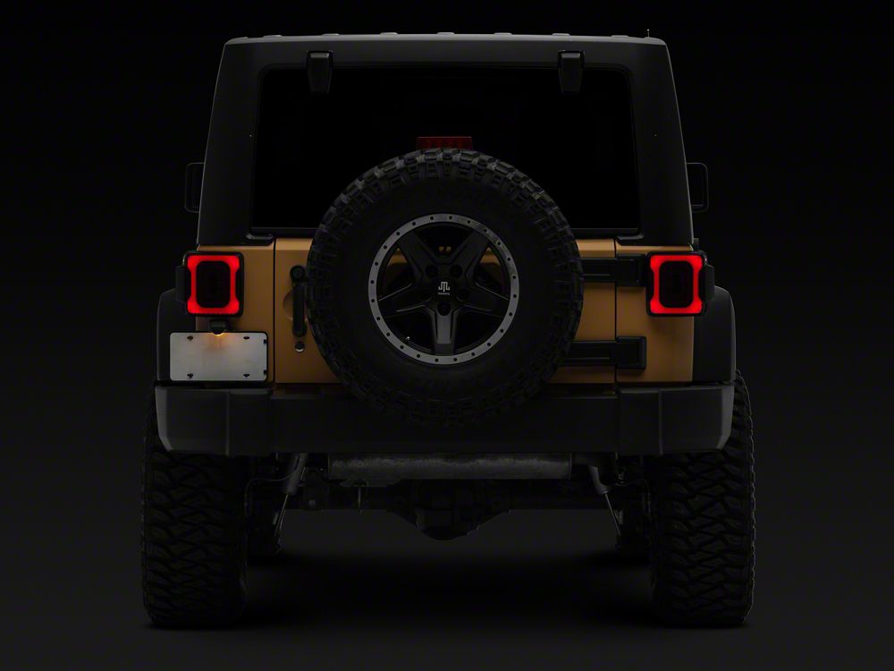 Raxiom Axial Series LED Tail Lights; Black Housing; Smoked Lens (07-18 Jeep Wrangler JK)