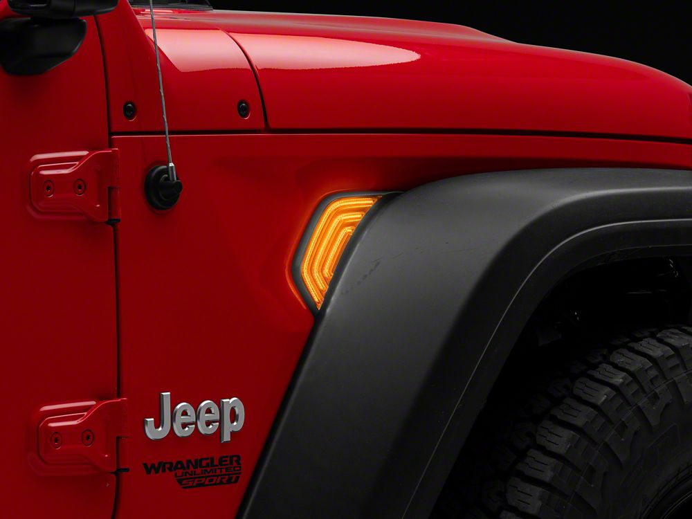 Raxiom Axial Series Sequential LED Fender Vent Sidemarker; Clear (18-25 Jeep Wrangler JL)