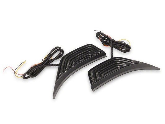 Raxiom Axial Series Sequential LED Fender Vent Sidemarker; Smoked (18-25 Jeep Wrangler JL)