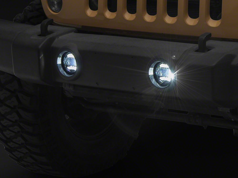 Raxiom Axial Series LED Angel Eye Fog Lights; Amber and White (07-18 Jeep Wrangler JK)