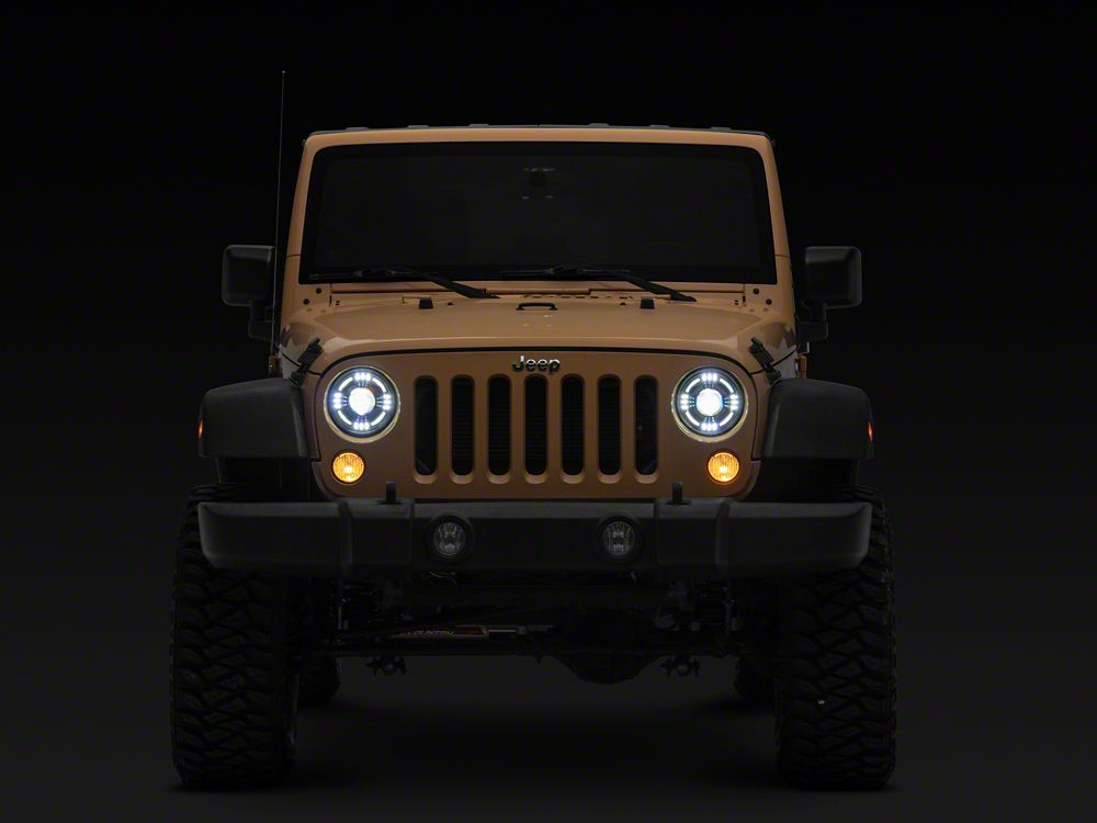 Raxiom Axial Series Quatro LED Headlights; Black Housing; Clear Lens (07-18 Jeep Wrangler JK)