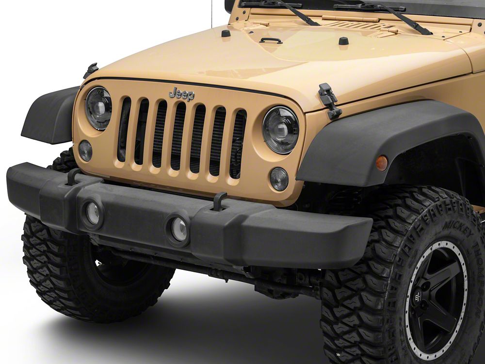 Raxiom Axial Series Quatro LED Headlights; Black Housing; Clear Lens (07-18 Jeep Wrangler JK)