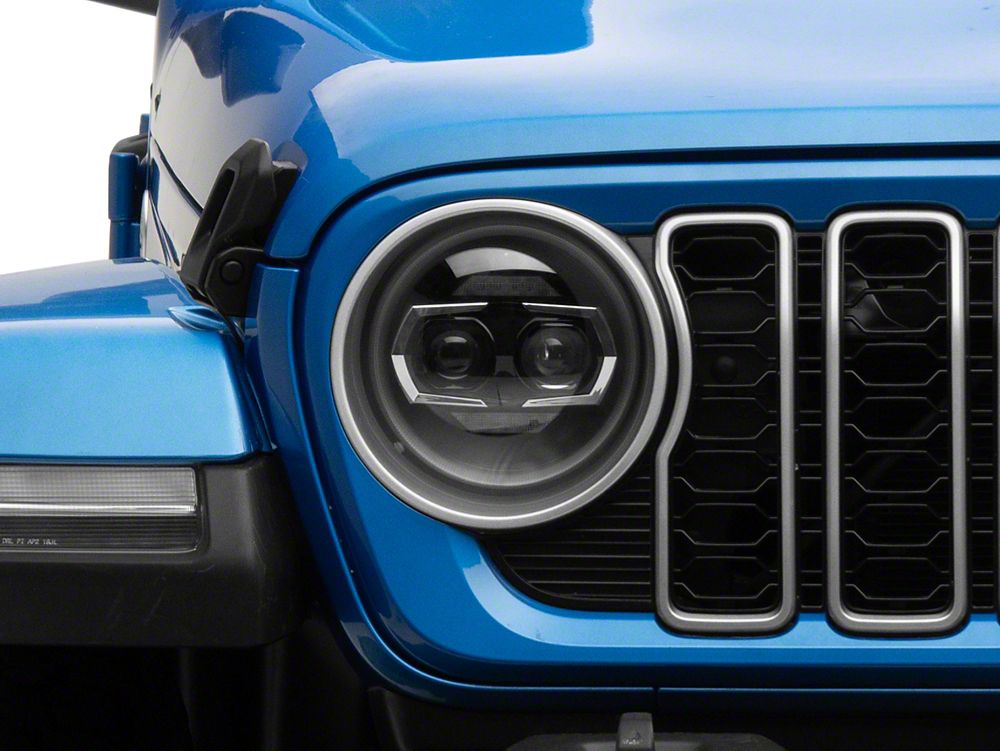 Raxiom 9-Inch Vader LED Headlights; Black Housing; Clear Lens (18-25 Jeep Wrangler JL)