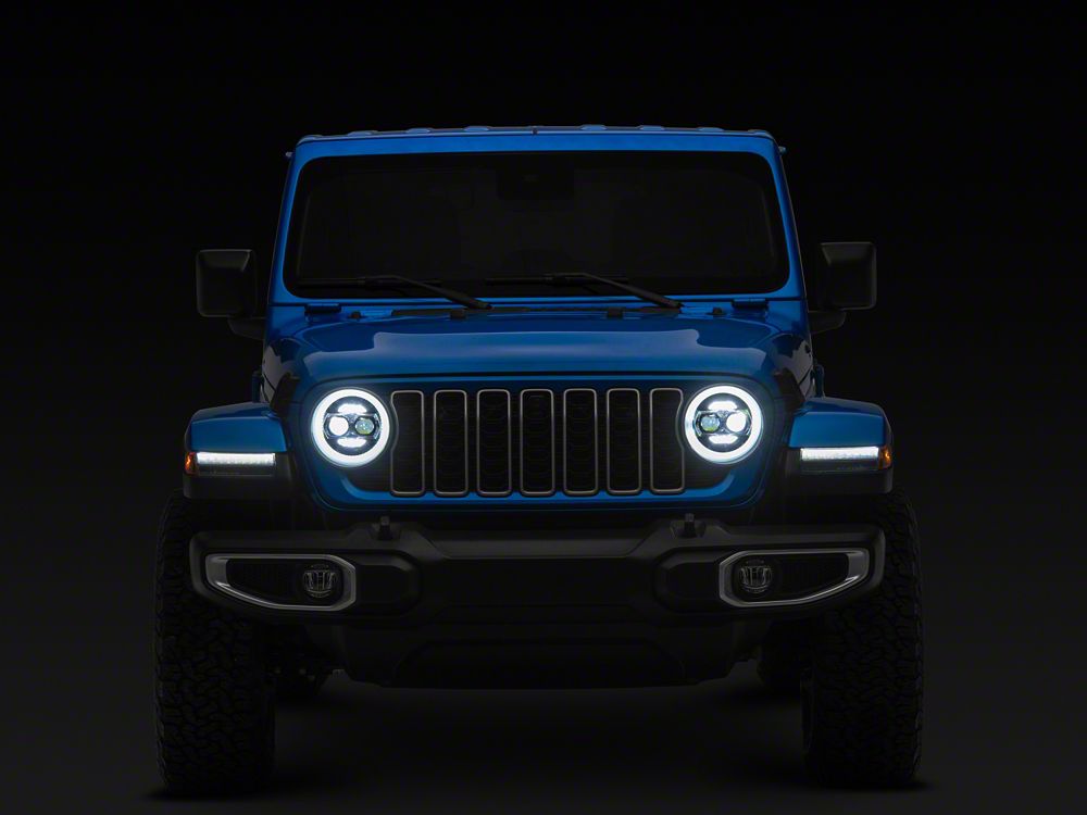 Raxiom 9-Inch Vader LED Headlights; Black Housing; Clear Lens (18-25 Jeep Wrangler JL)