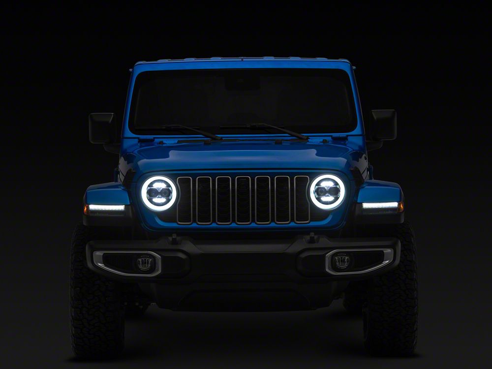 Raxiom 9-Inch Vader LED Headlights; Black Housing; Clear Lens (18-25 Jeep Wrangler JL)