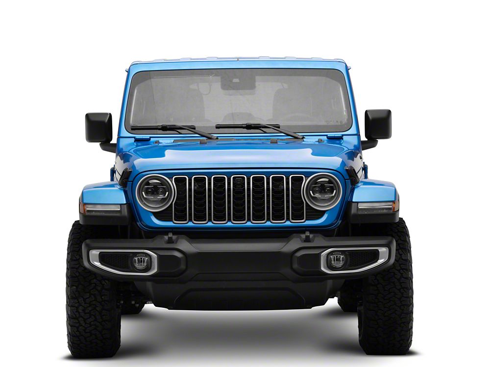 Raxiom 9-Inch Vader LED Headlights; Black Housing; Clear Lens (18-25 Jeep Wrangler JL)