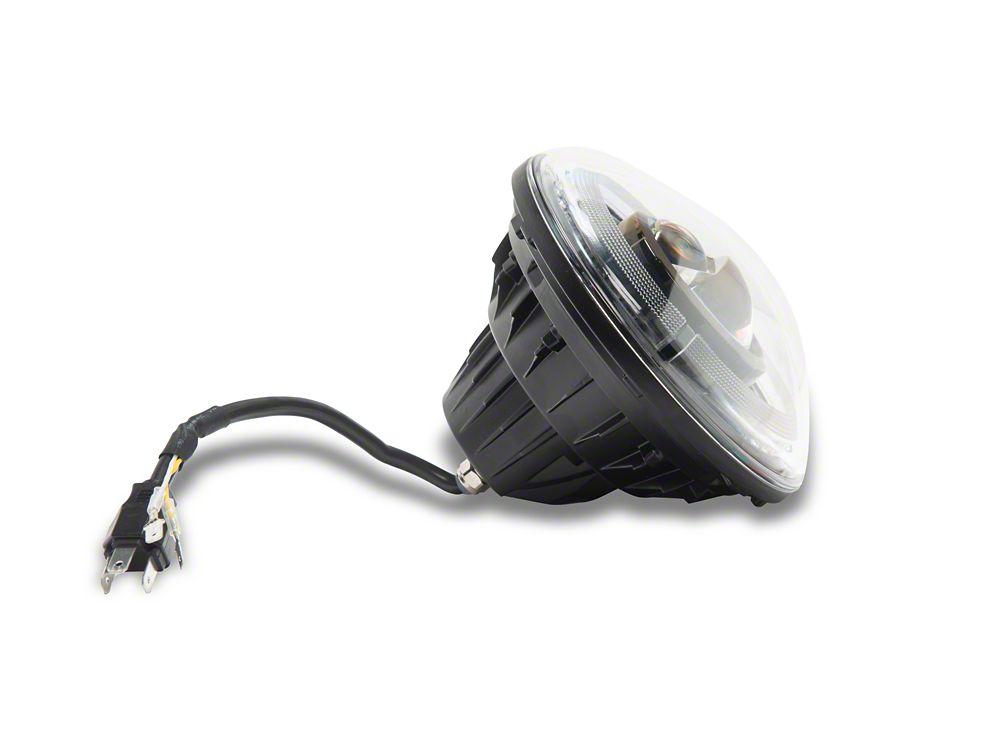 Raxiom High Output LED Headlights with Angel Eye DRL; Black Housing; Clear Lens (07-18 Jeep Wrangler JK)