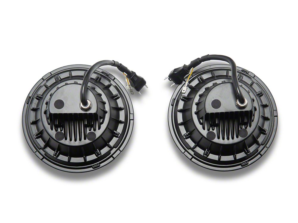 Raxiom High Output LED Headlights with Angel Eye DRL; Black Housing; Clear Lens (07-18 Jeep Wrangler JK)