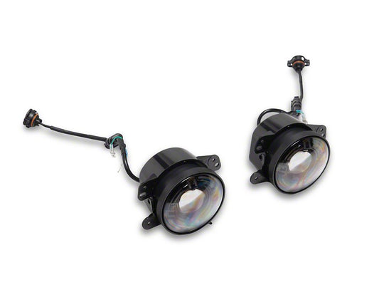 Raxiom V2 LED Switchback Fog Lights with Amber Turn Signal and Halo Rings (07-18 Jeep Wrangler JK)