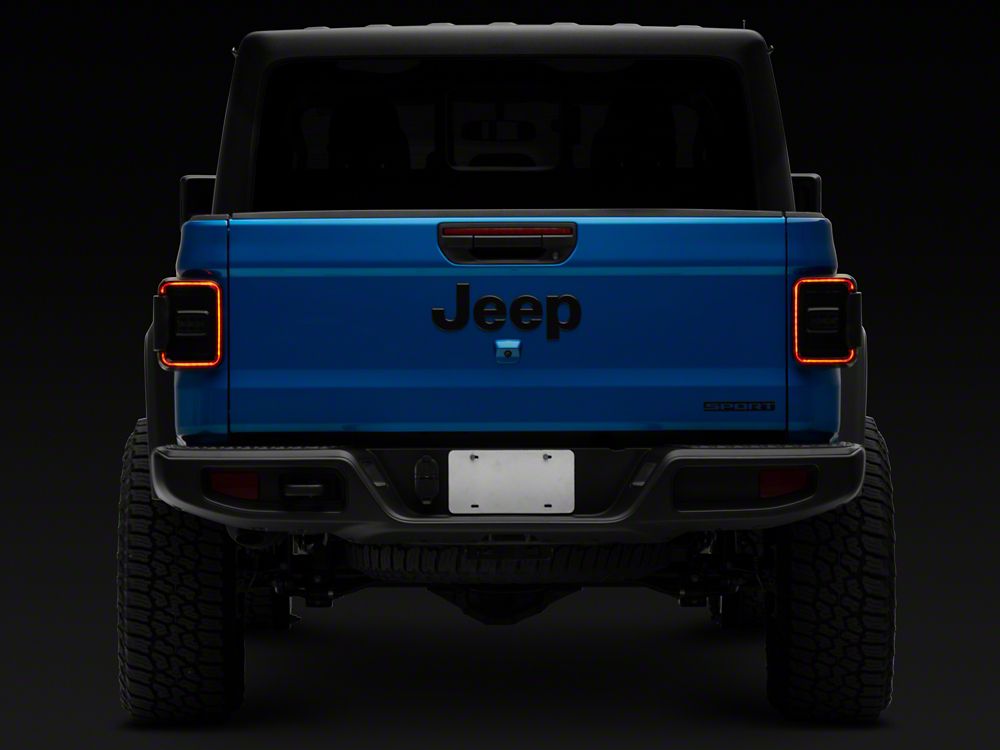 Raxiom LED Tail Lights; Black Housing; Smoked Lens (20-25 Jeep Gladiator JT w/ Factory Halogen Tail Lights & w/o Blind Spot Detection))