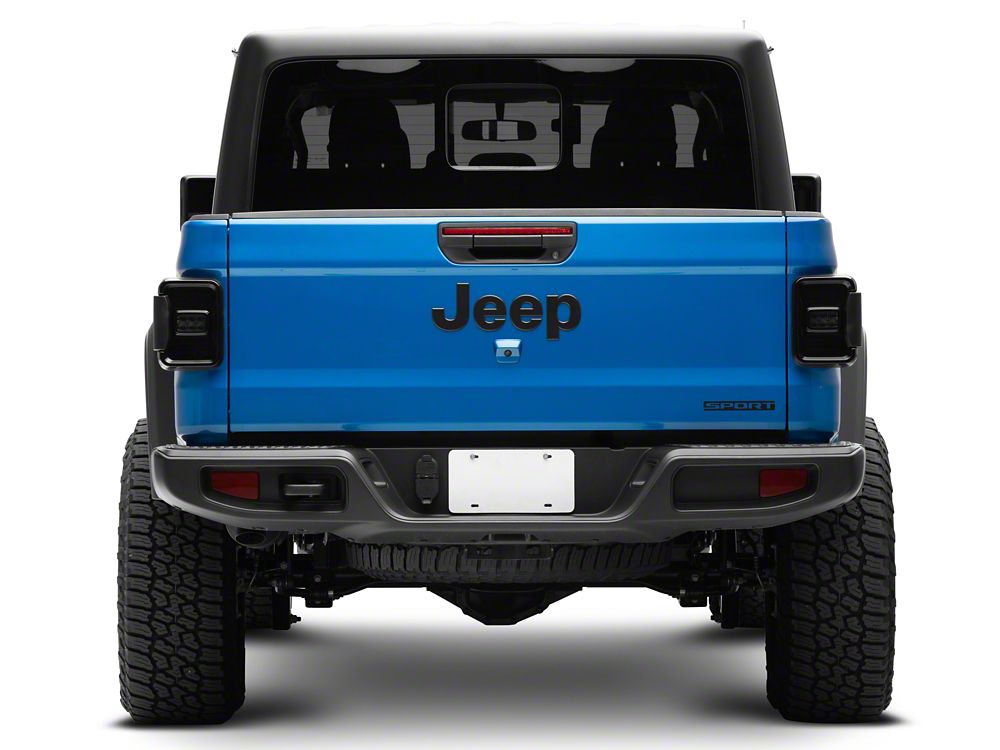 Raxiom LED Tail Lights; Black Housing; Smoked Lens (20-25 Jeep Gladiator JT w/ Factory Halogen Tail Lights & w/o Blind Spot Detection))
