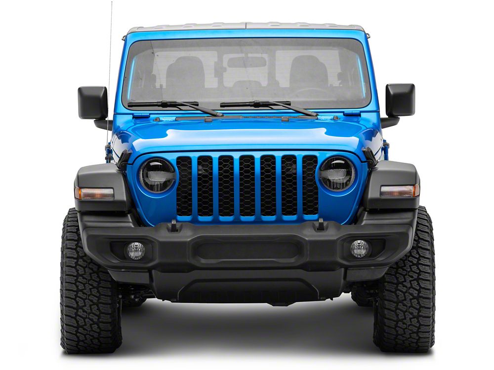 Raxiom Axial Series 9-Inch LED Headlights; Black Housing; Clear Lens (20-25 Jeep Gladiator JT w/ Factory Halogen Headlights)