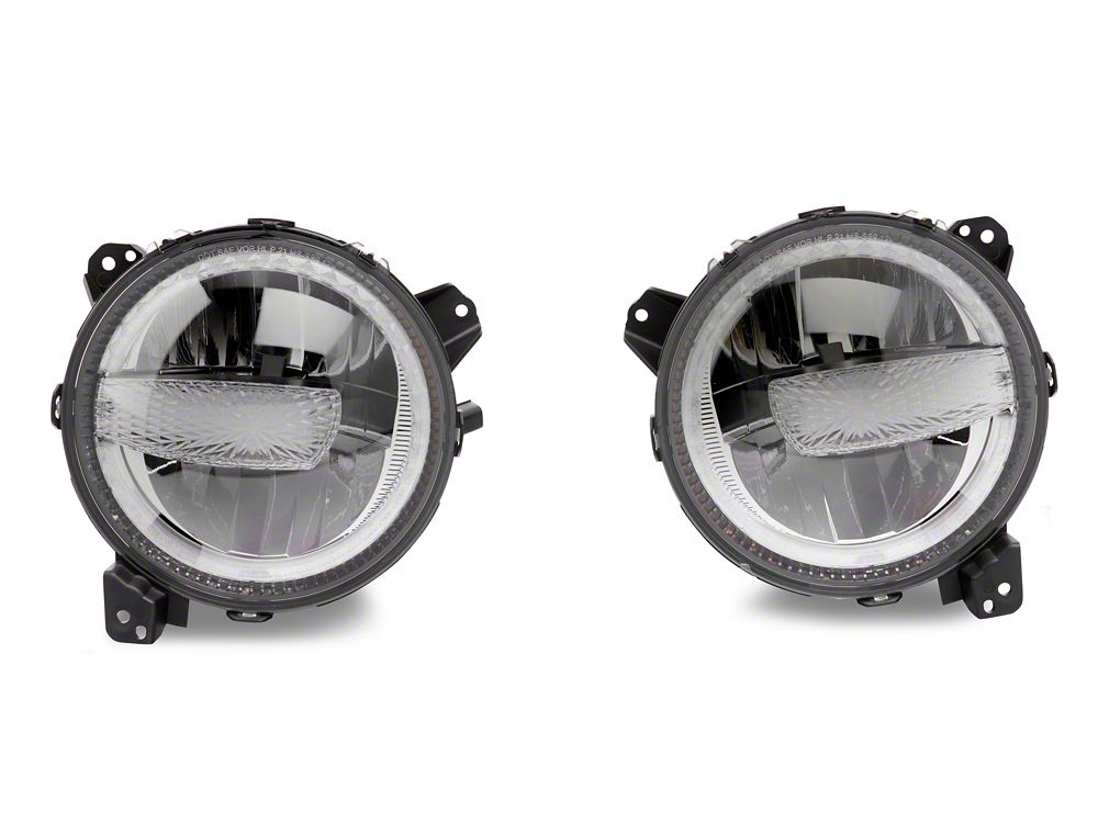 Raxiom Axial Series 9-Inch LED Headlights; Black Housing; Clear Lens (20-25 Jeep Gladiator JT w/ Factory Halogen Headlights)