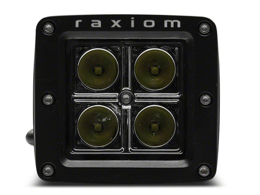 Raxiom 3-Inch Square 4-LED Off Road Light; Spot Beam (Universal; Some Adaptation May Be Required)