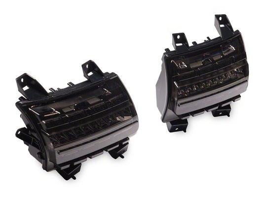 Raxiom Axial Series Sequential Turn Signal LED Side Marker Lights; Smoked (20-25 Jeep Gladiator JT w/ Factory Halogen Light Package, Excluding Sport)