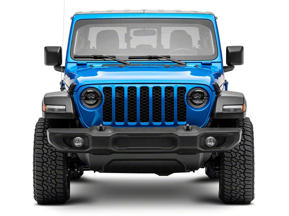 Raxiom Axial Series 9-Inch LED Angel Eye Headlights; Black Housing; Clear Lens (20-25 Jeep Gladiator JT)