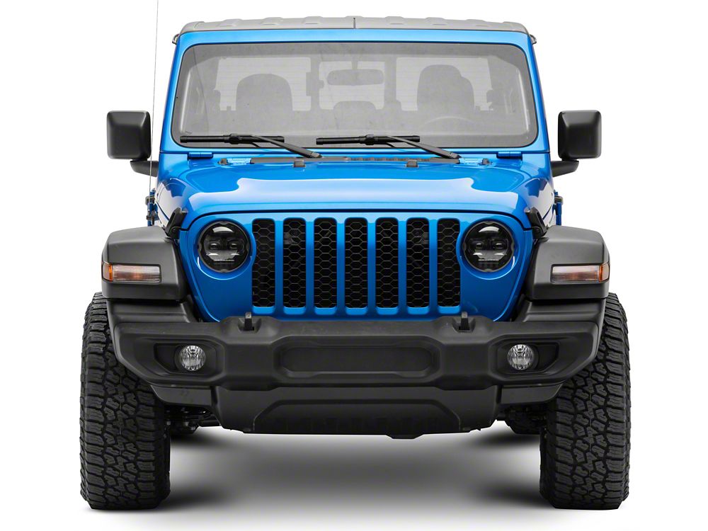 Raxiom Axial Series 9-Inch Angel Eye LED Headlights; Black Housing; Clear Lens (20-25 Jeep Gladiator JT)