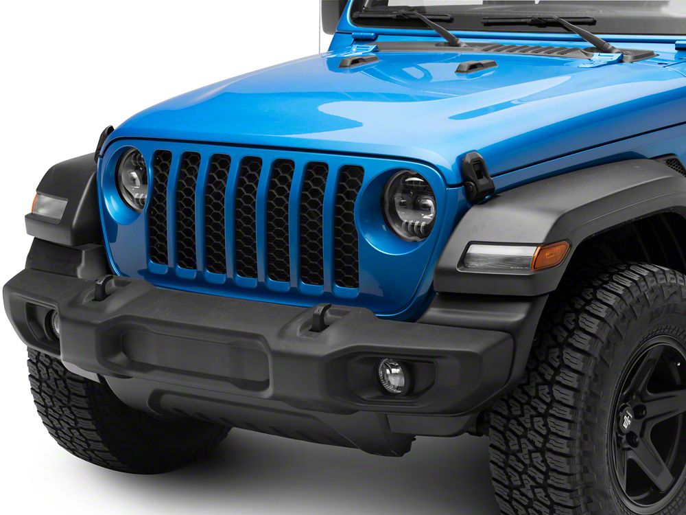 Raxiom Axial Series 9-Inch Angel Eye LED Headlights; Black Housing; Clear Lens (20-25 Jeep Gladiator JT)