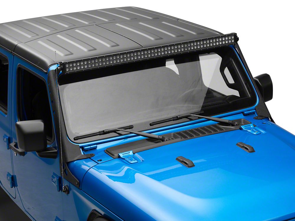 Raxiom 52-Inch Dual Row LED Light Bar with Windshield Mounting Brackets (20-25 Jeep Gladiator JT, Excluding Mojave)