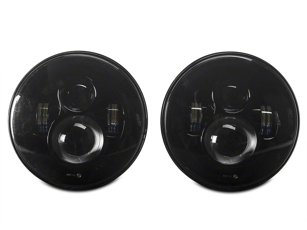 Raxiom Axial Series 7-Inch LED Daymaker Headlights; Black Housing; Clear Lens (20-25 Jeep Gladiator JT)