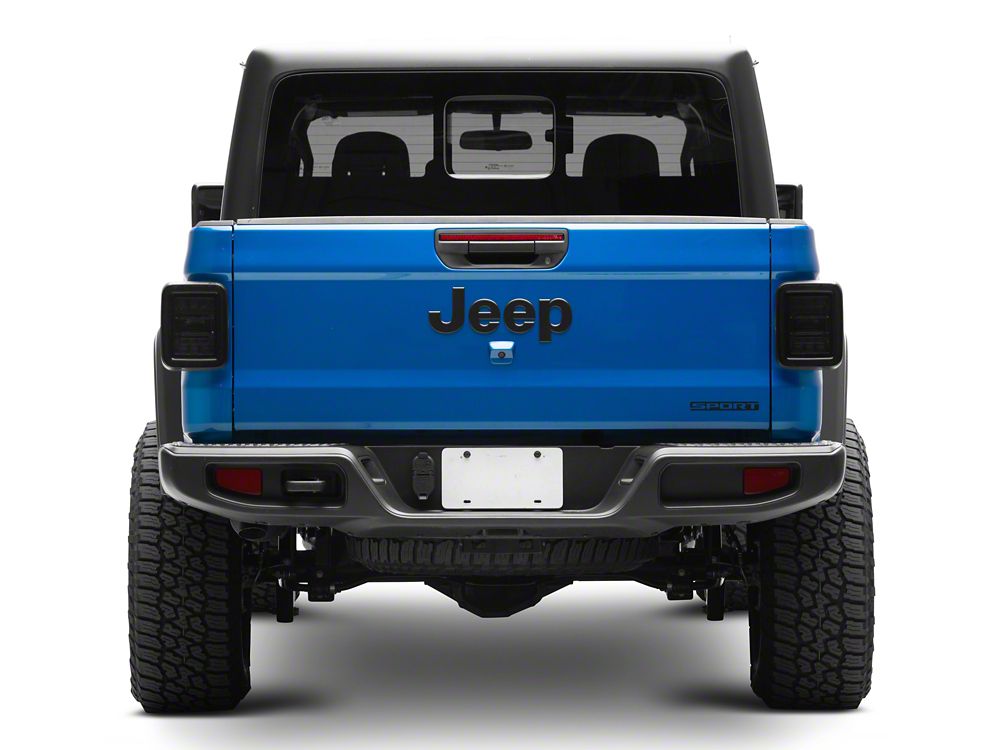 Raxiom Axial Series LED Tail Lights; Black Housing; Smoked Lens (20-25 Jeep Gladiator JT w/ Factory Halogen Tail Lights & w/o Blind Spot Detection))