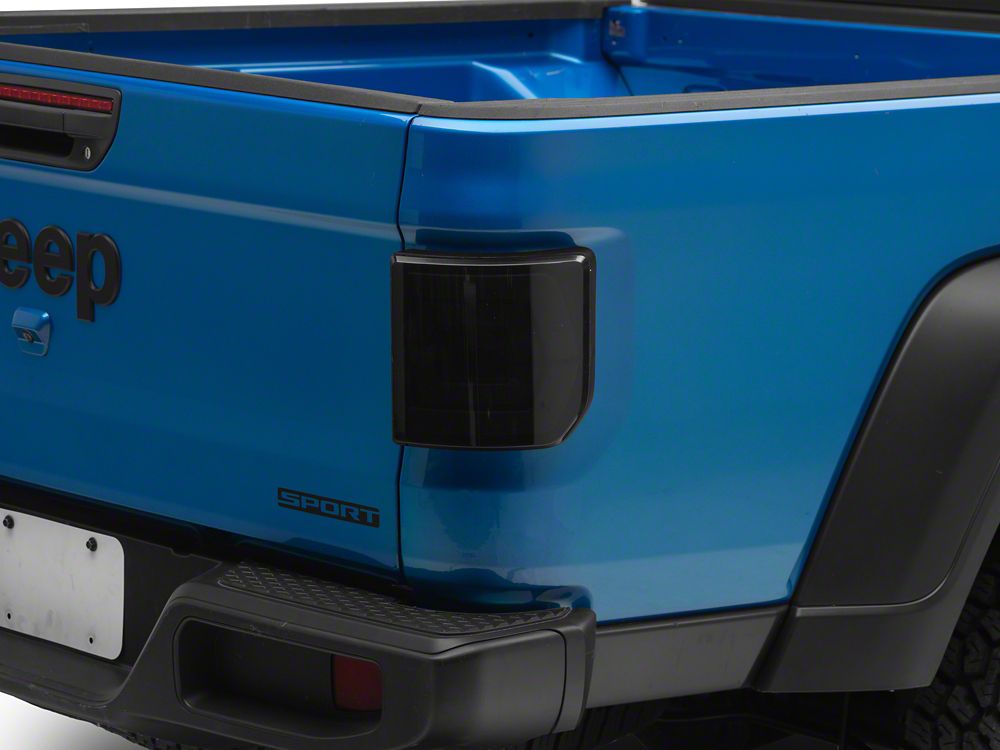 Raxiom Low Profile LED Tail Lights; Black Housing; Smoked Lens (20-25 Jeep Gladiator JT w/ Factory Halogen Tail Lights & w/o Blind Spot Detection))