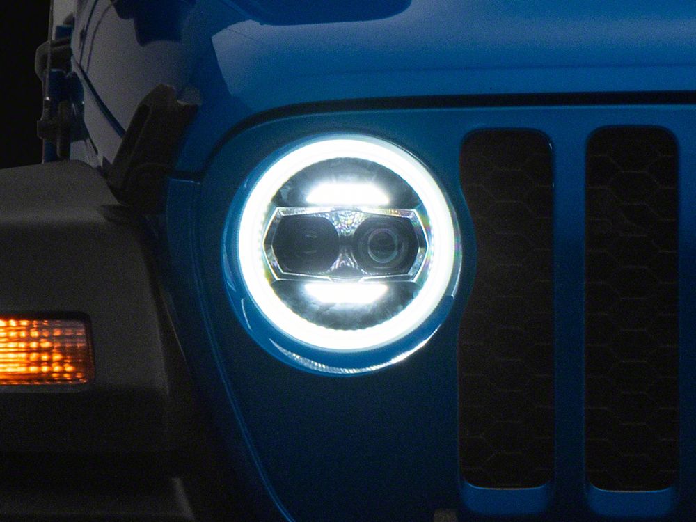 Raxiom 9-Inch Vader LED Headlights; Black Housing; Clear Lens (20-25 Jeep Gladiator JT)