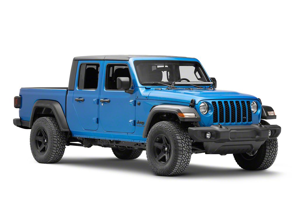 Raxiom Axial Series 30-Inch Single Row LED Light Bar with Hood Mounting Brackets (20-25 Jeep Gladiator JT)