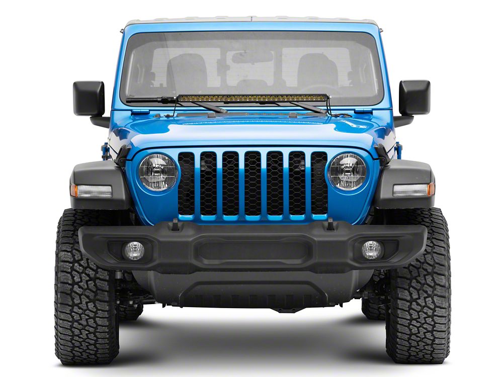 Raxiom Axial Series 30-Inch Single Row LED Light Bar with Hood Mounting Brackets (20-25 Jeep Gladiator JT)