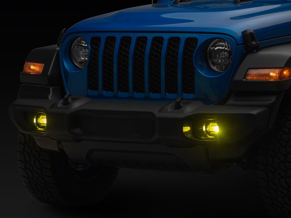 Raxiom Axial Series LED Angel Eye Fog Lights; Yellow/White Switchback LED (20-25 Jeep Gladiator JT)