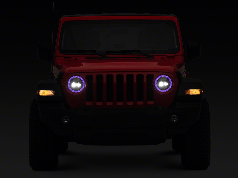 Raxiom Axial Series 9-Inch LED Headlights with RGB Halo; Black Housing; Clear Lens (20-25 Jeep Gladiator JT)