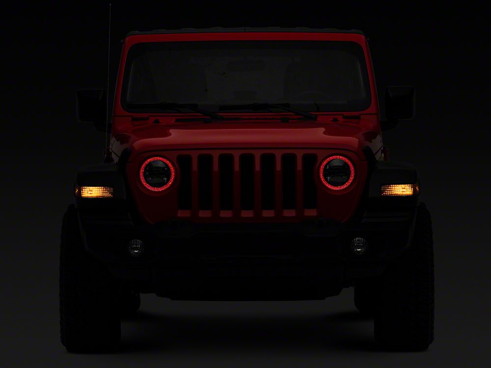 Raxiom Axial Series 9-Inch LED Headlights with RGB Halo; Black Housing; Clear Lens (20-25 Jeep Gladiator JT)