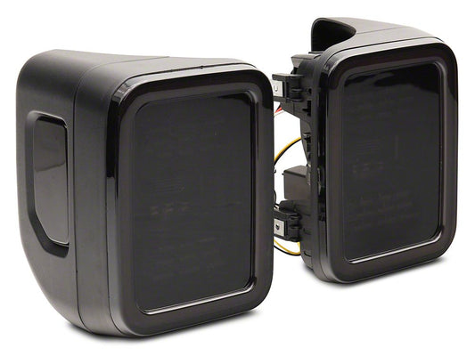 Raxiom LED Tail Lights; Black Housing; Smoked Lens (20-25 Jeep Gladiator JT w/ Factory Halogen Tail Lights & w/o Blind Spot Detection))