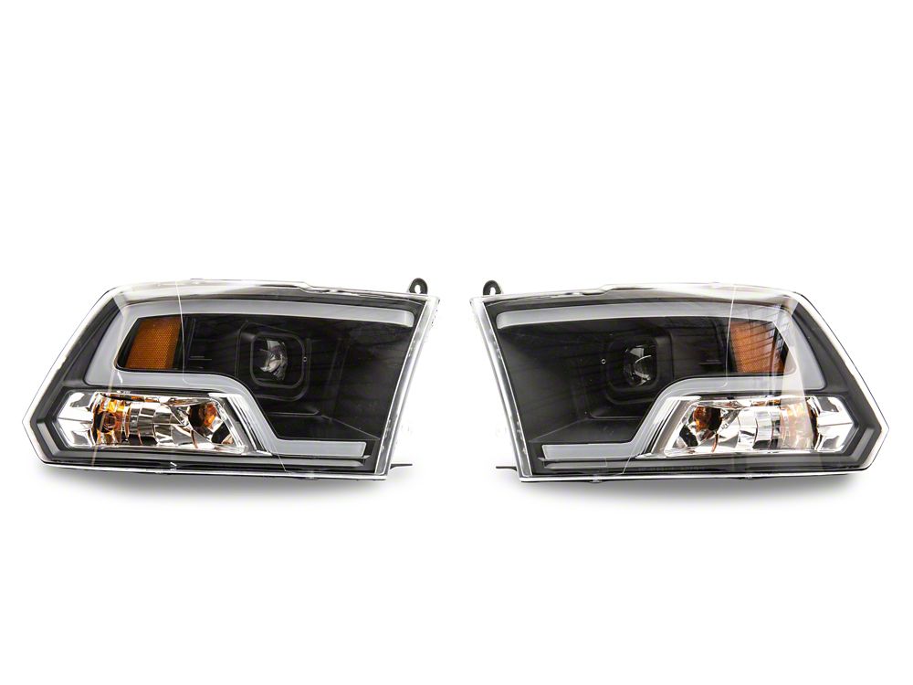 Raxiom LED Halo Projector Headlights; Black Housing; Clear Lens (09-18 RAM 1500 w/ Factory Halogen Non-Projector Headlights)