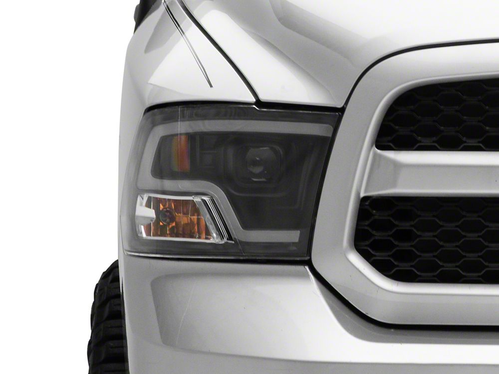 Raxiom LED Halo Projector Headlights; Black Housing; Clear Lens (09-18 RAM 1500 w/ Factory Halogen Non-Projector Headlights)