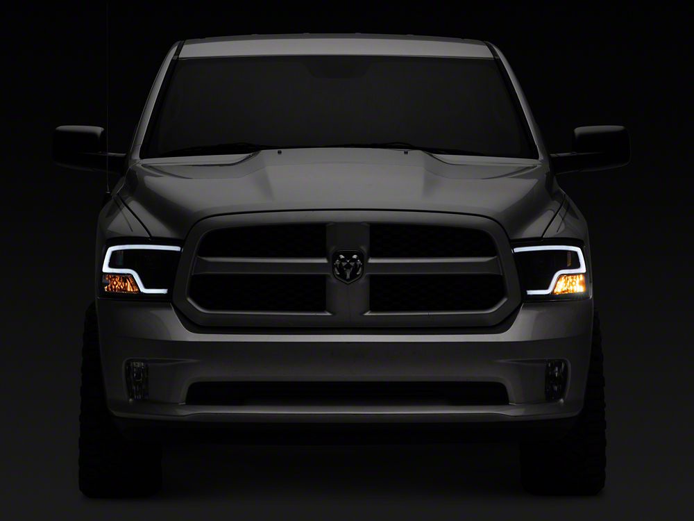 Raxiom LED Halo Projector Headlights; Black Housing; Clear Lens (09-18 RAM 1500 w/ Factory Halogen Non-Projector Headlights)