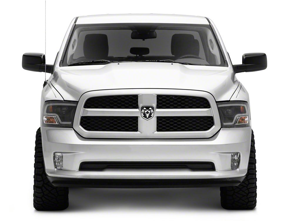 Raxiom LED Halo Projector Headlights; Black Housing; Clear Lens (09-18 RAM 1500 w/ Factory Halogen Non-Projector Headlights)