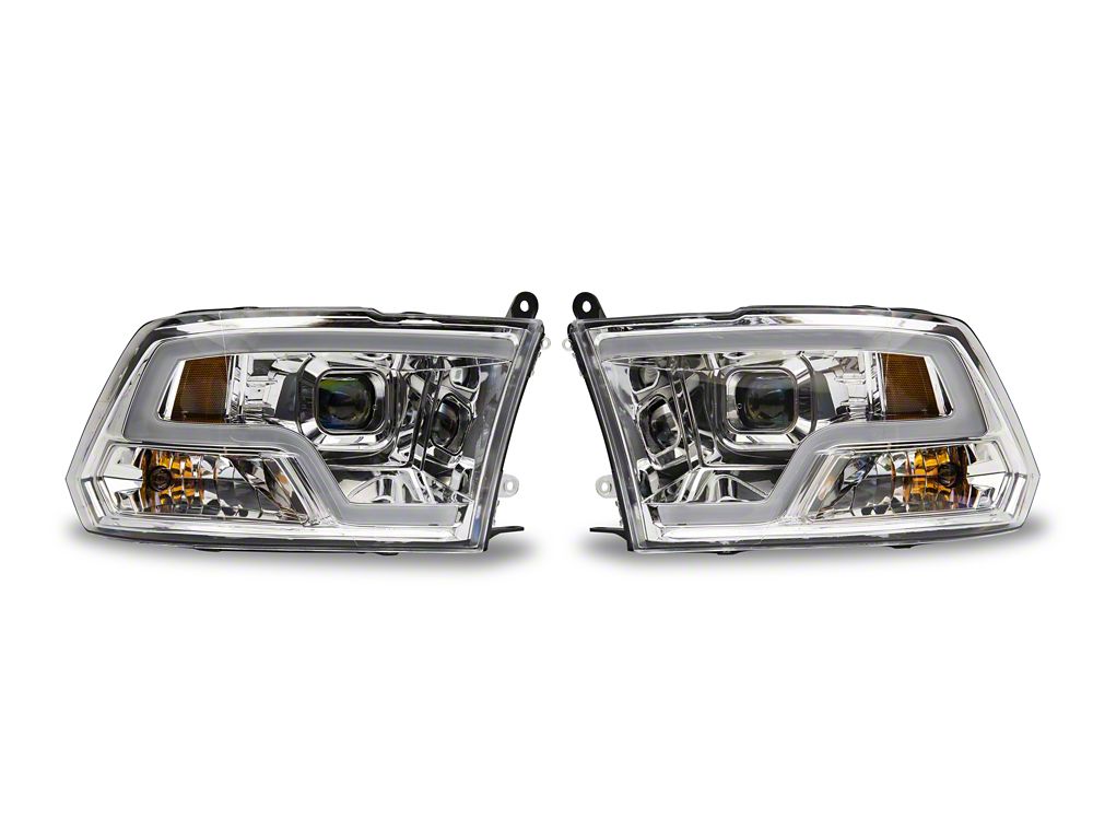 Raxiom LED Halo Headlights; Chrome Housing; Clear Lens (09-18 RAM 1500 w/ Factory Halogen Non-Projector Headlights)