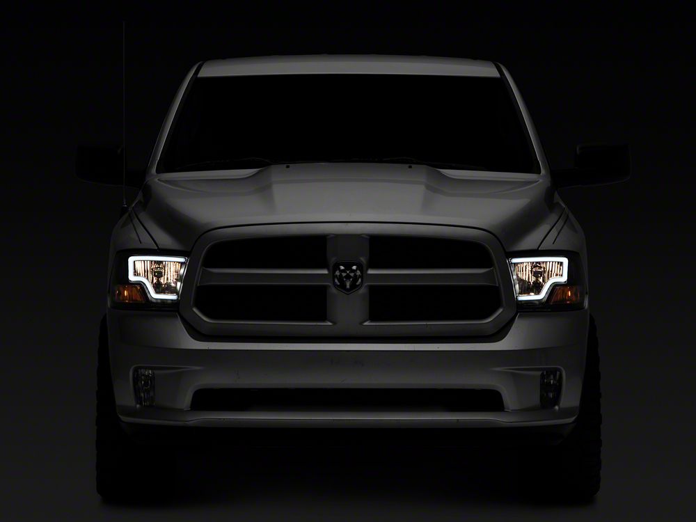 Raxiom LED Bar Headlights; Black Housing; Clear Lens (09-18 RAM 1500 w/ Factory Halogen Non-Projector Headlights)