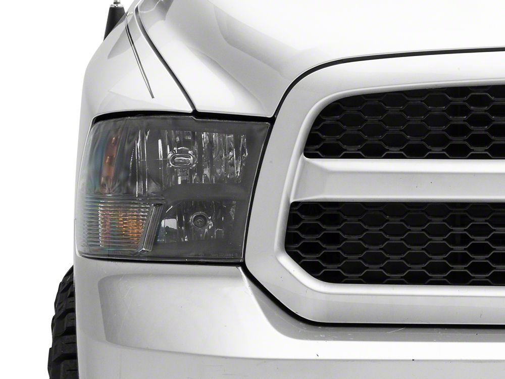Raxiom Axial Series Euro Style Headlights with Dual Bulb; Black Housing; Clear Lens (09-18 RAM 1500 w/ Factory Halogen Non-Projector Headlights)