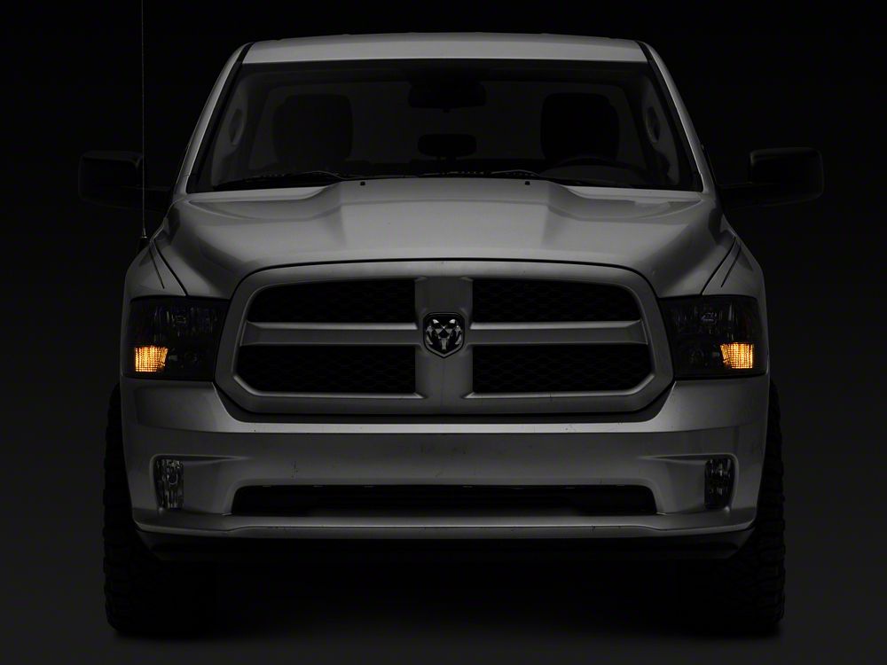Raxiom Axial Series Euro Style Headlights with Dual Bulb; Black Housing; Clear Lens (09-18 RAM 1500 w/ Factory Halogen Non-Projector Headlights)