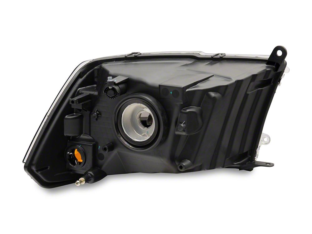 Raxiom Axial Series Euro Style Headlights with Single Bulb; Black Housing; Clear Lens (09-18 RAM 1500 w/ Factory Halogen Non-Projector Headlights)